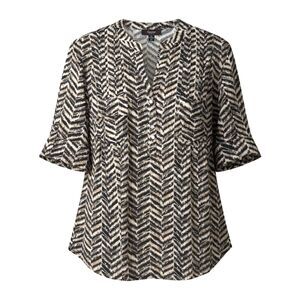 Cocomo Women's Plus Size 2X Black Beige Multi Geo Print Pintuck Short Sleeve Top
